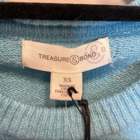 Treasure & Bond Crewneck Sweater Blue Milky XS NWT New - Picture 6 of 8